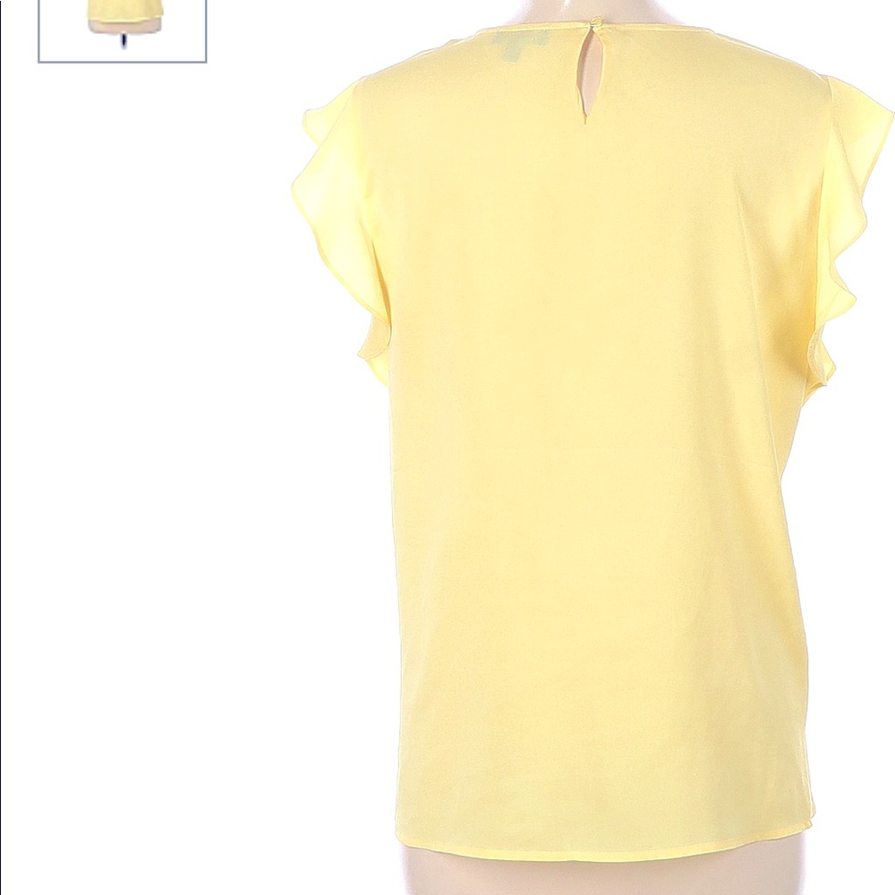 Ruffle light yellow sleeve blouse from The Limited